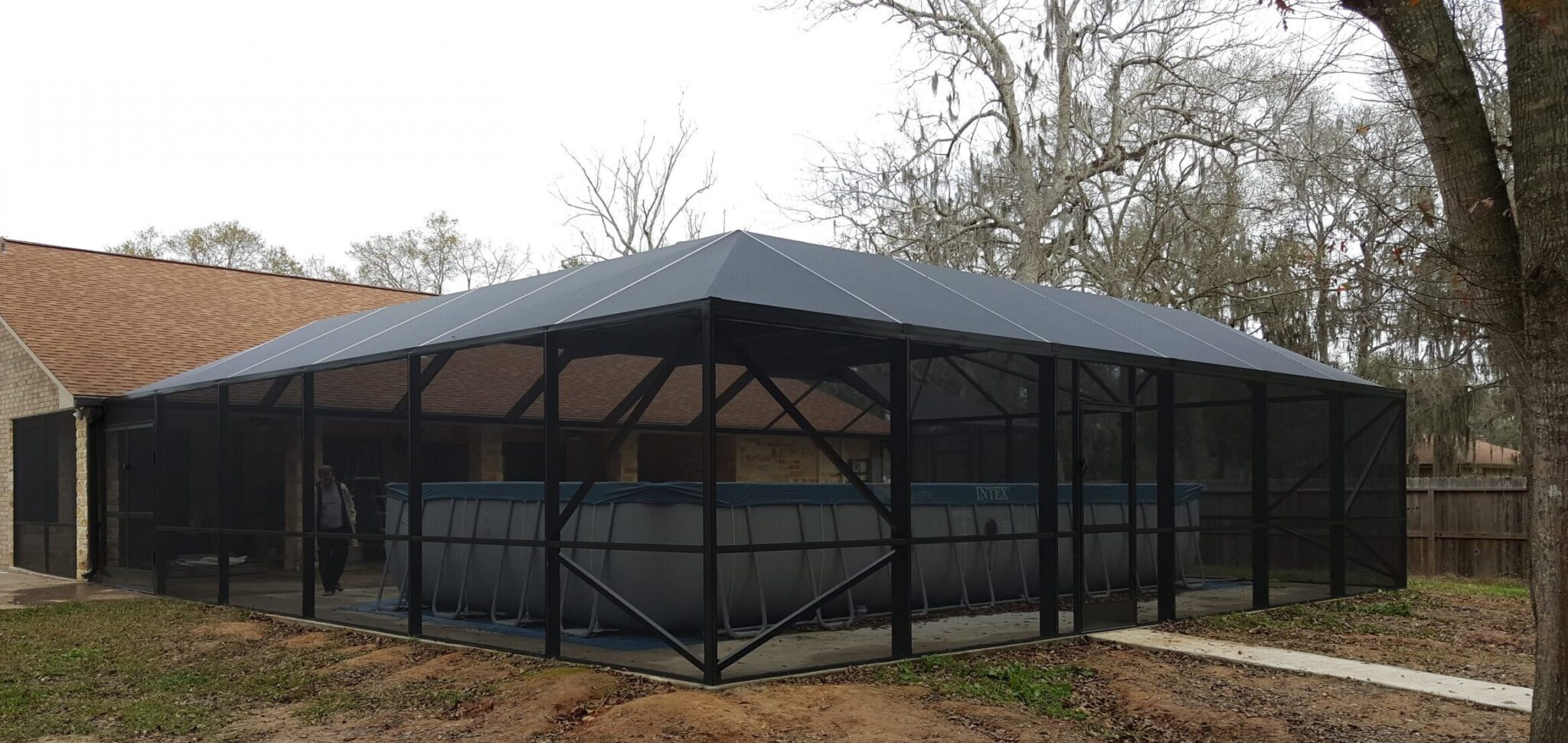 Screen enclosure repair detail for Texas home