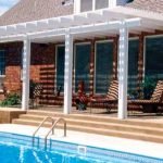 White Lattice Pergola patio ideas Houston