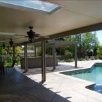 Sandstone Patio Cover Awning Houston with skylights