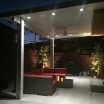 Patio Cover awning at night in Houston