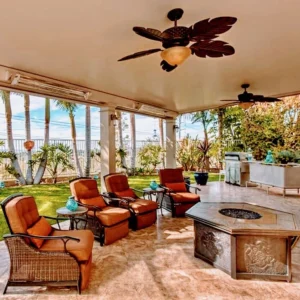 Covered patio in Houston built by Simmons Home Design