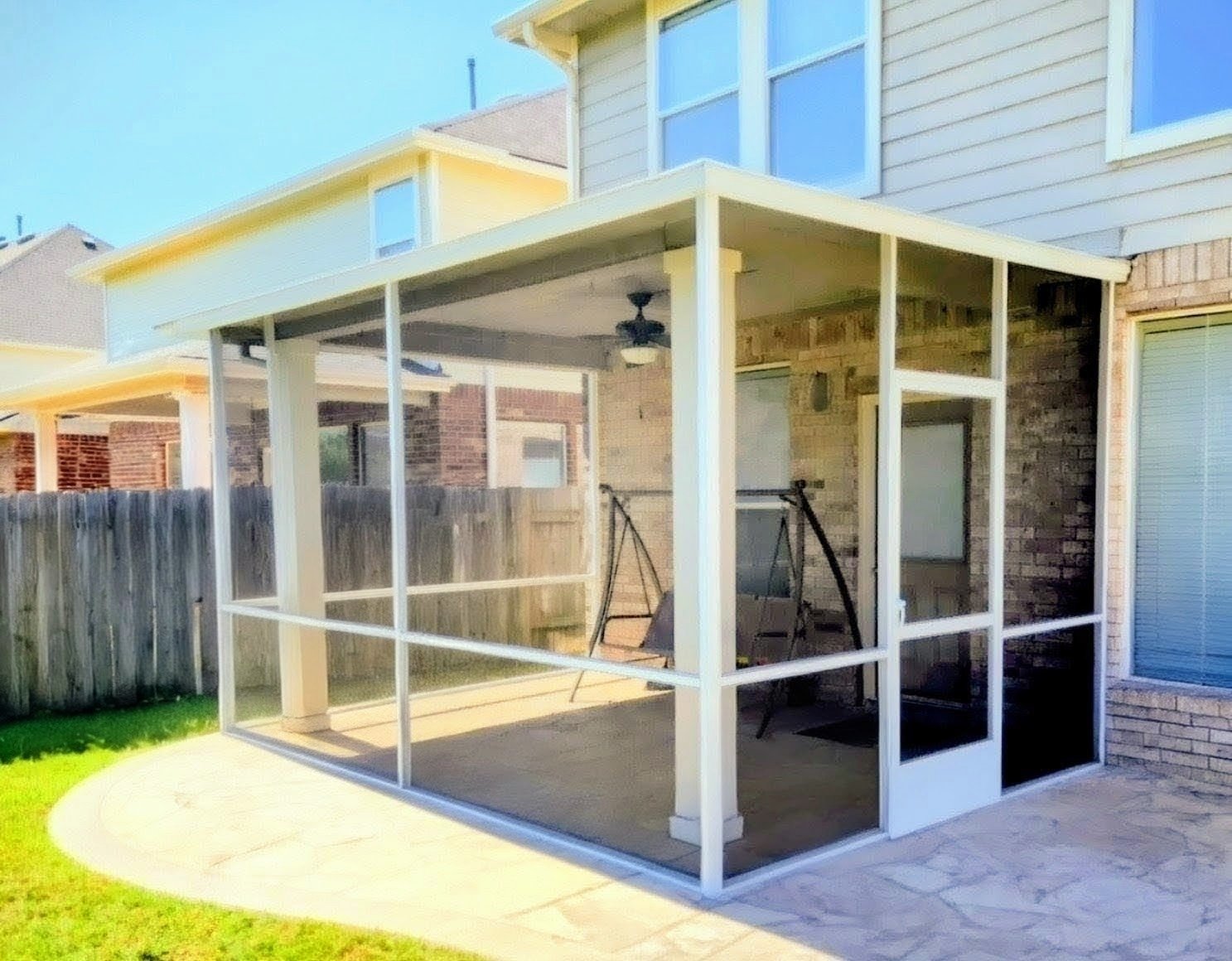 Patio cover with screen enclosure near Manvel, TX