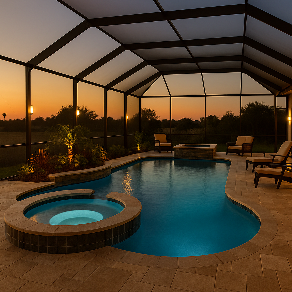 Tomball TX pool enclosure builder finished project