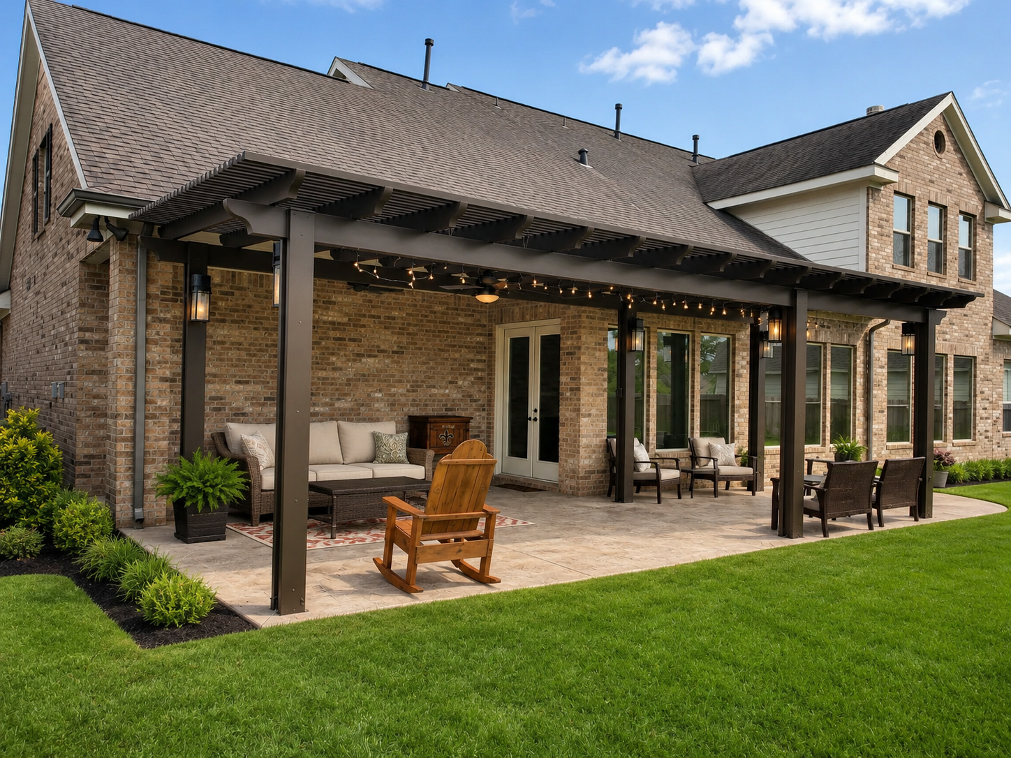 Alumawood pergola built in Katy, TX by Simmons Home Design