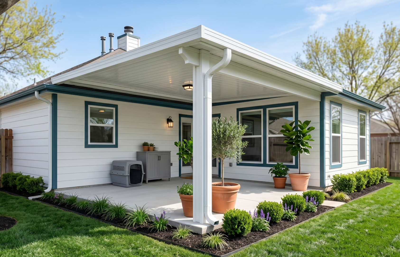 Houston patio cover project built around the home by Simmons Home Design