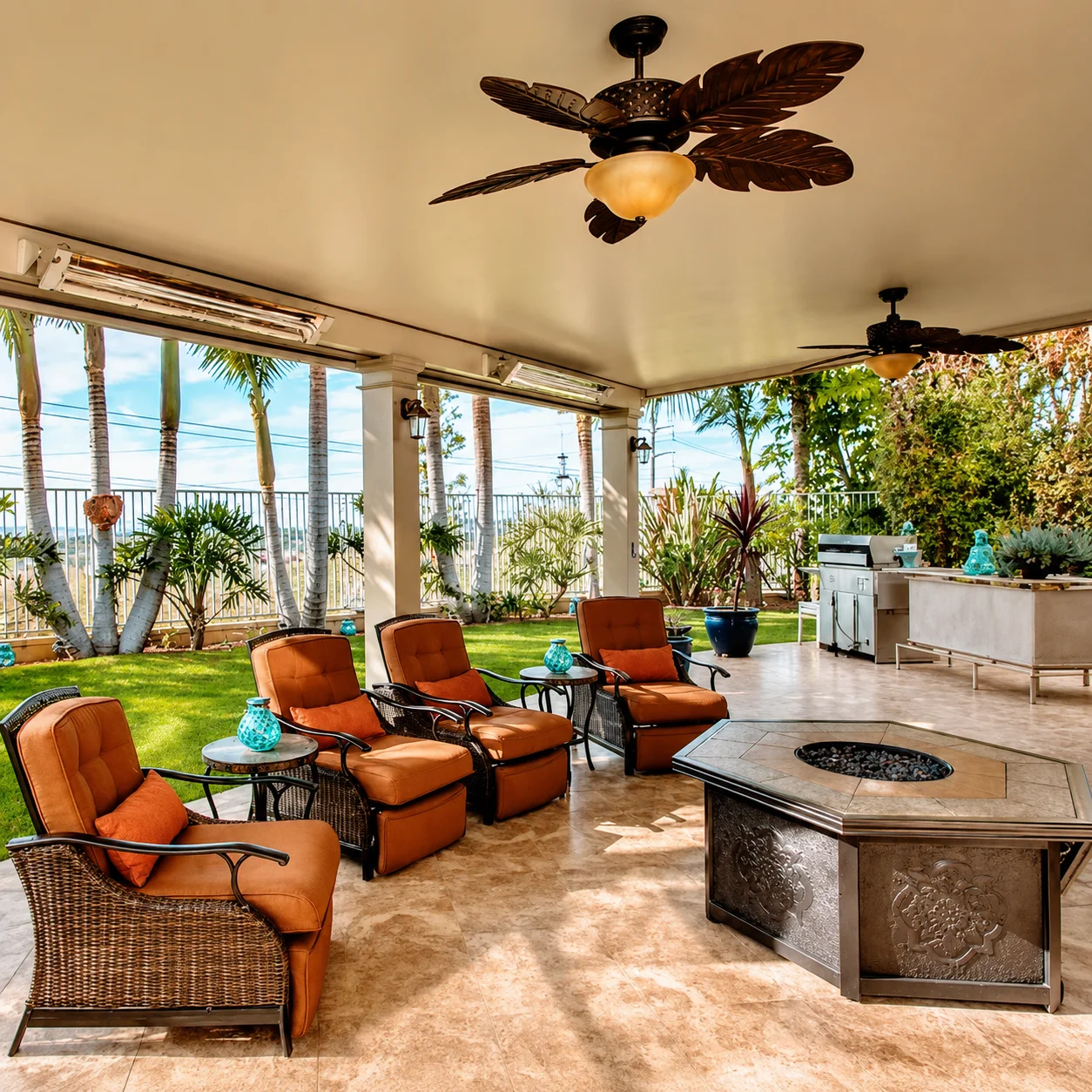 Insulated aluminum patio cover installed over a Texas backyard patio