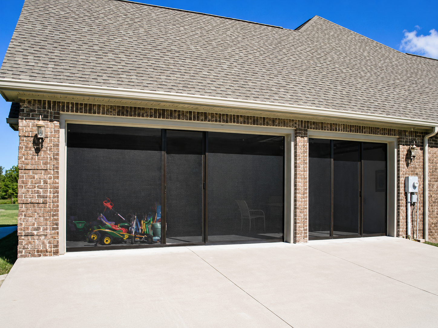 Custom-fit screens for garage opening in the Houston Texas area