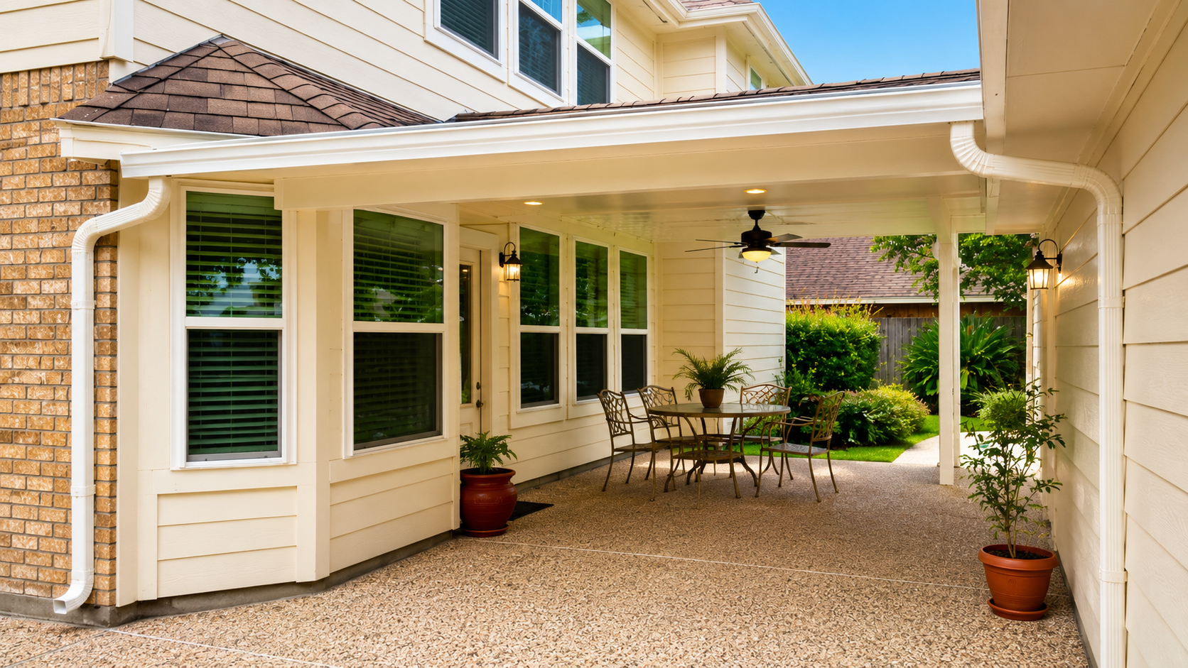 Poolside patio cover and shade structure in League City area