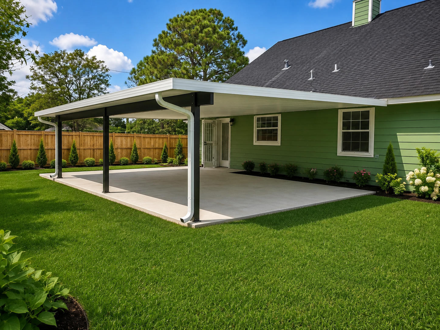 Covered patio contractor project near Houston Texas