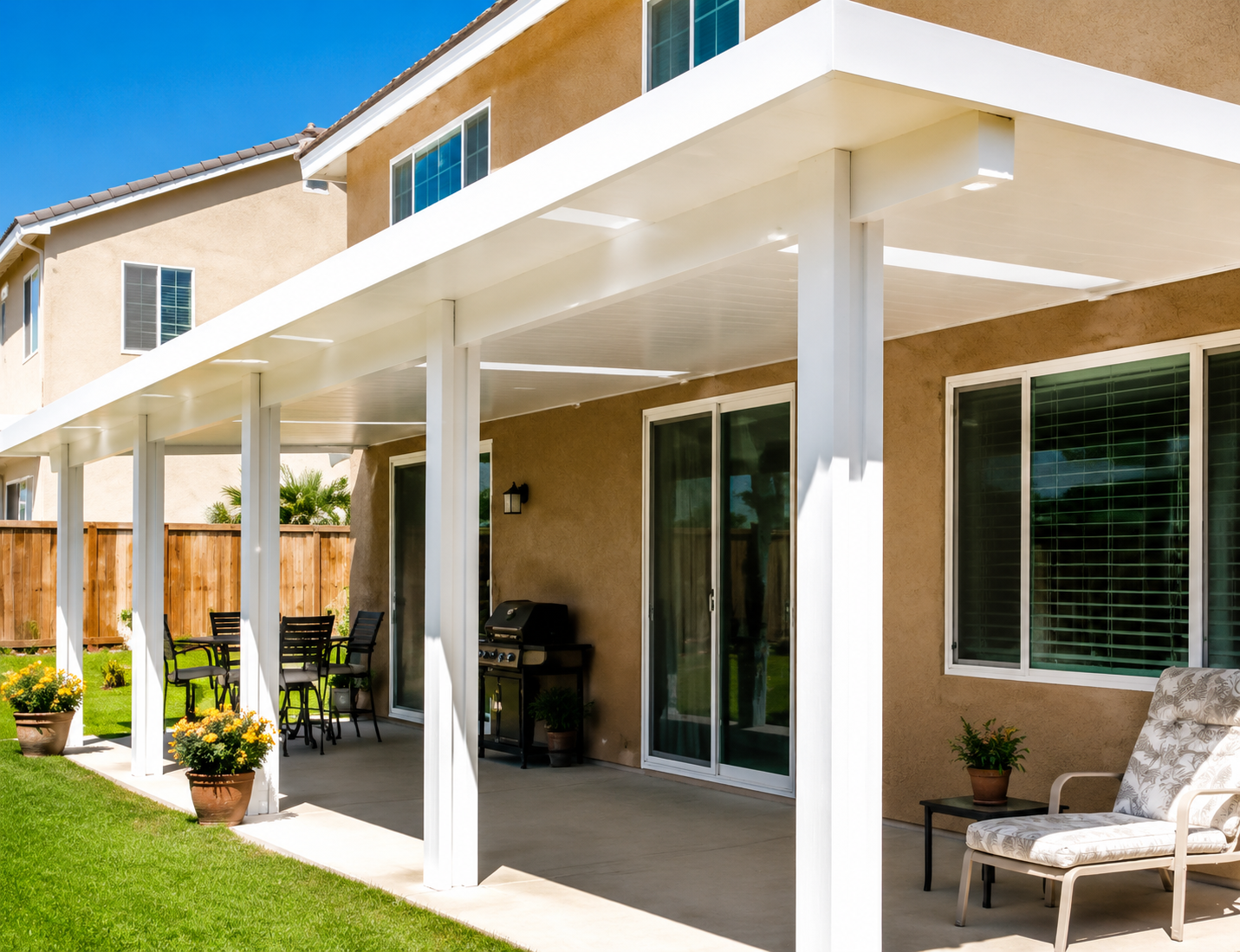 Custom patio retreat for outdoor living near Manvel Texas