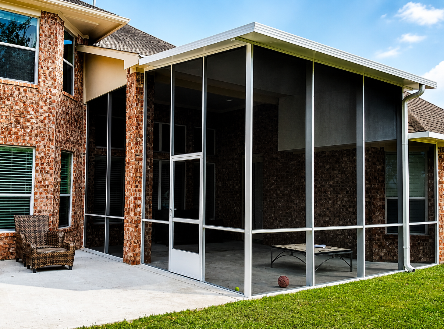 Screened porch and patio cover for Gulf Coast backyard