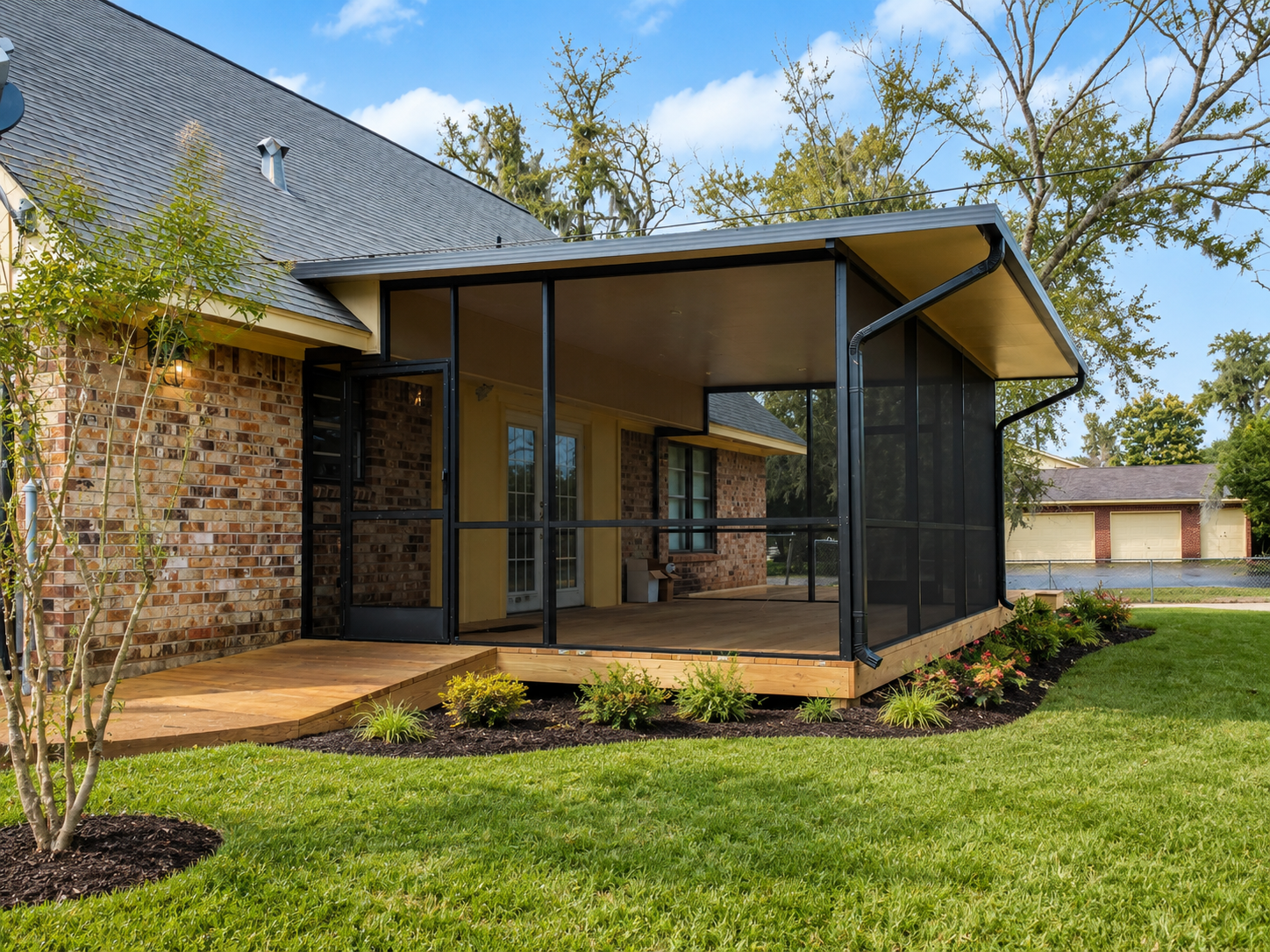 Patio cover addition with screen-in patio planning in Tomball TX