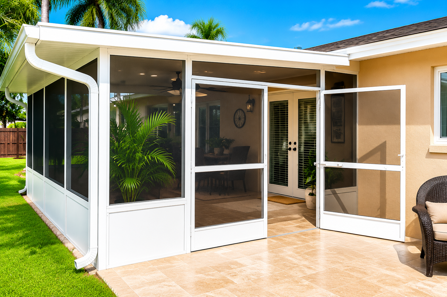Screened-in patio cover addition in Houston, TX