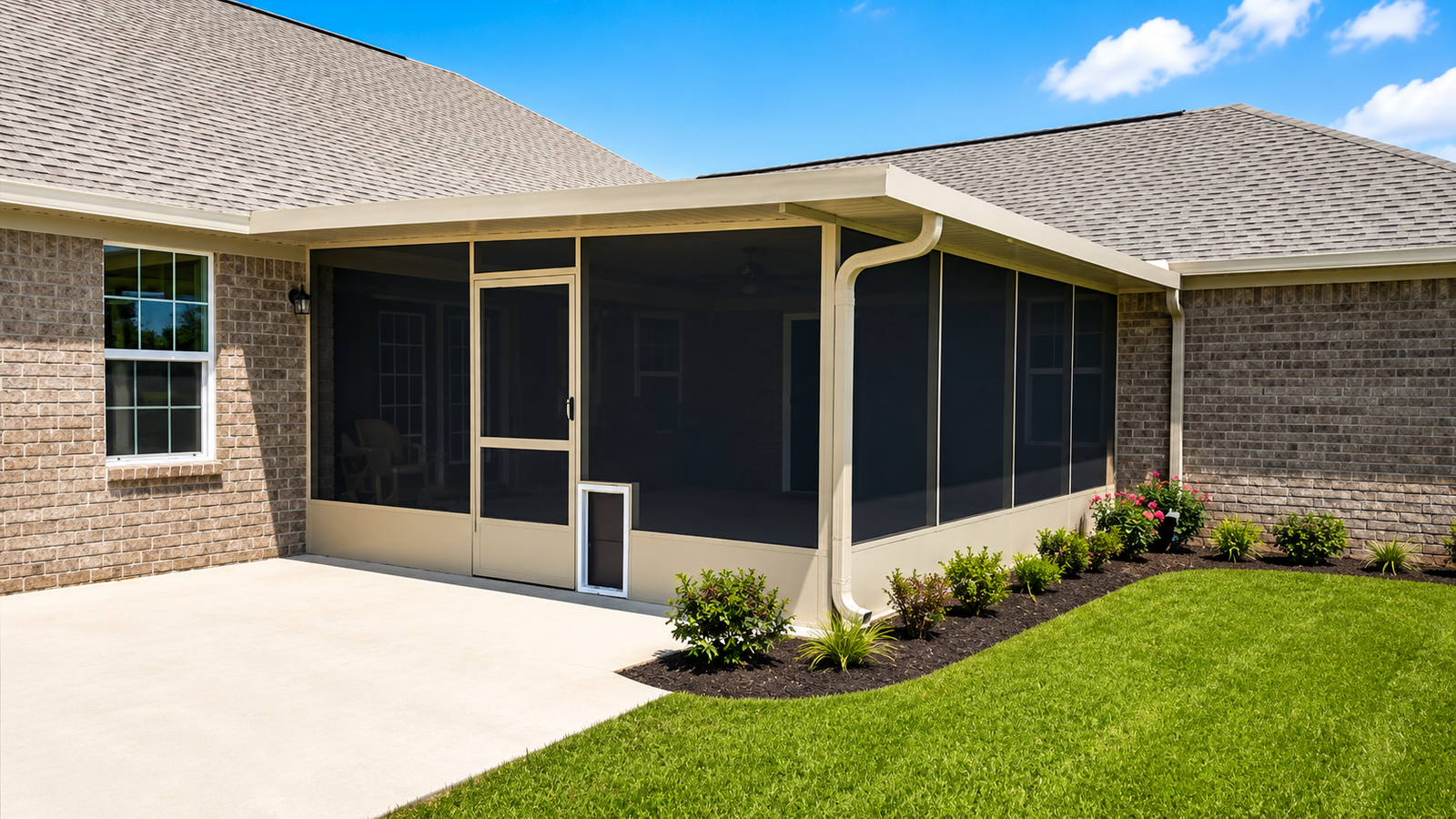 Patio cover and screen room addition by Simmons Home Design