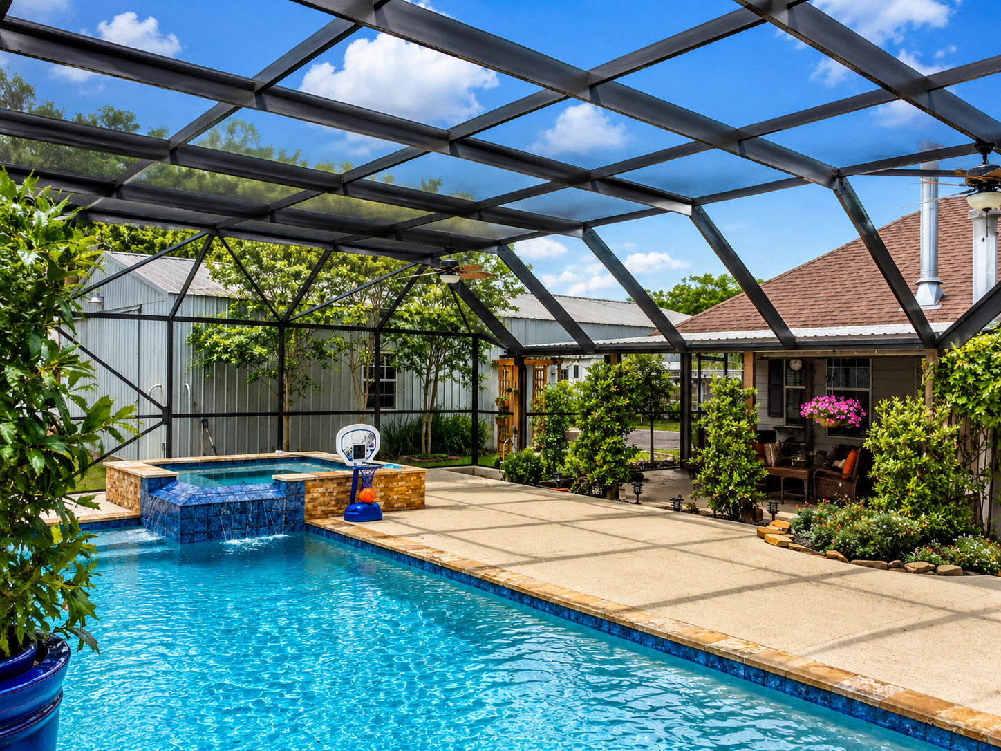 Texas pool cage contractor with aluminum framing