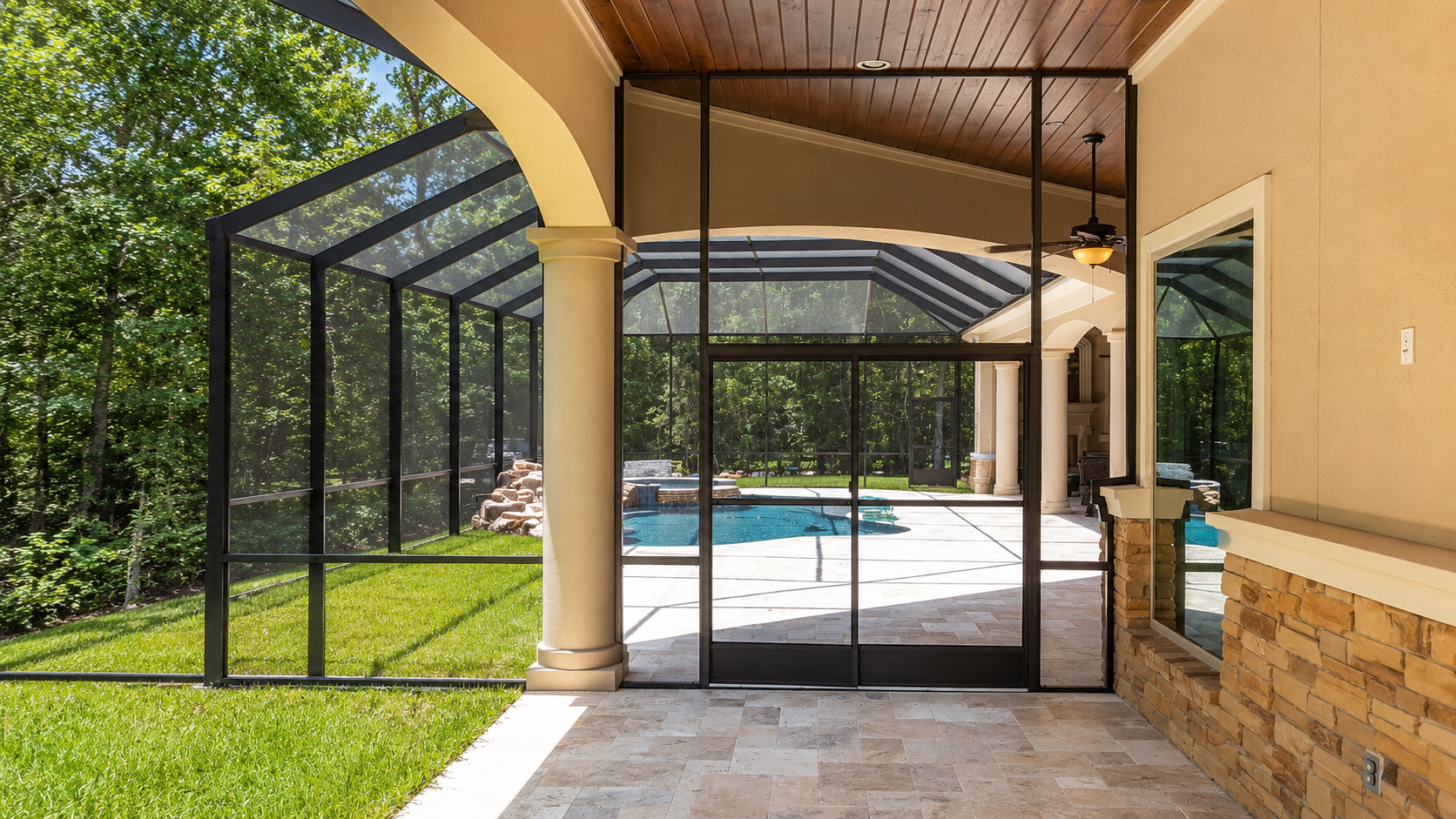 Pool screen enclosure cage contractor by Simmons Home Design