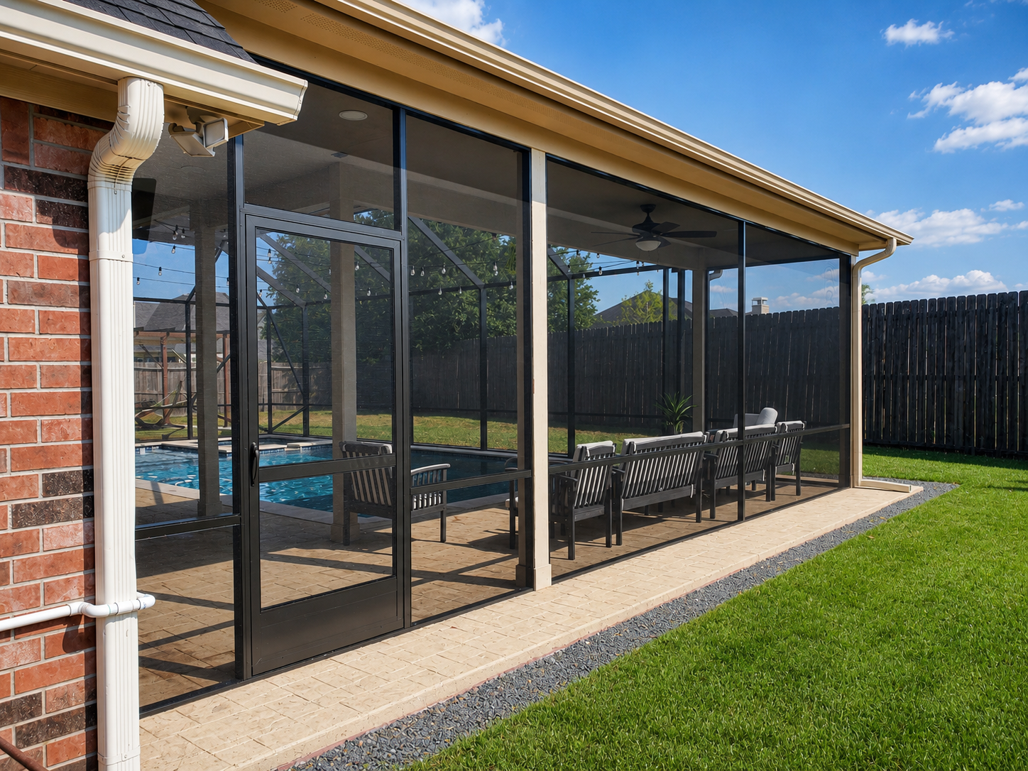 Screened pool enclosure contractor near Pearland TX