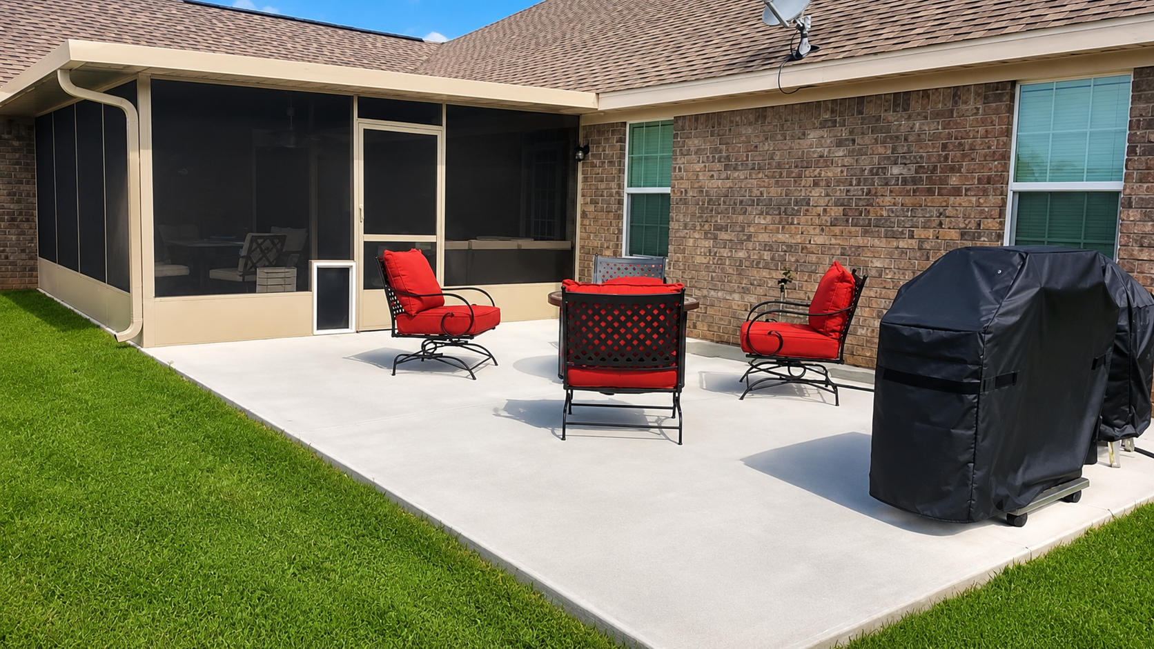 Custom shade structure for outdoor living space near Angleton TX