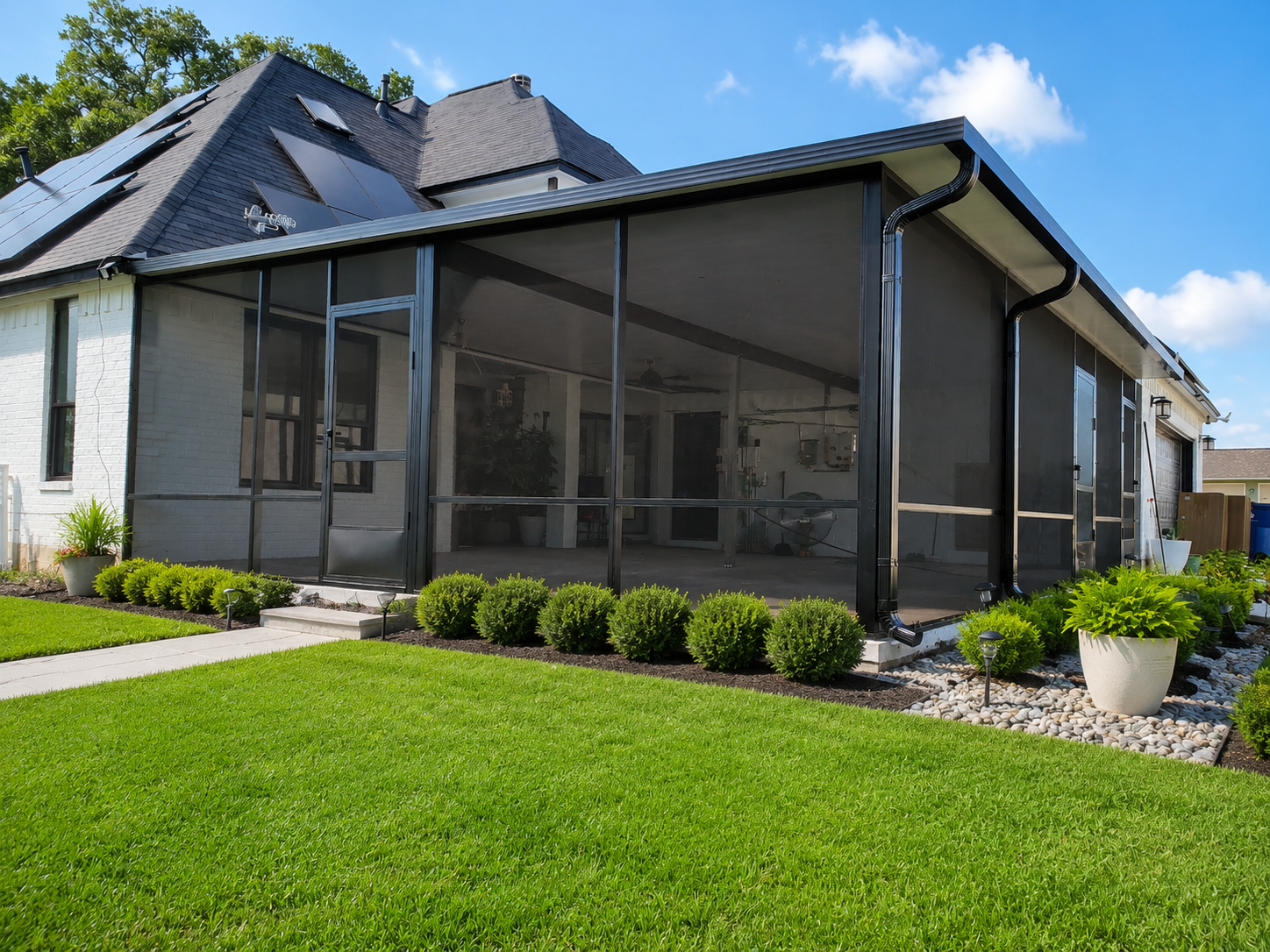 Screened-in patio planning for Cypress backyard