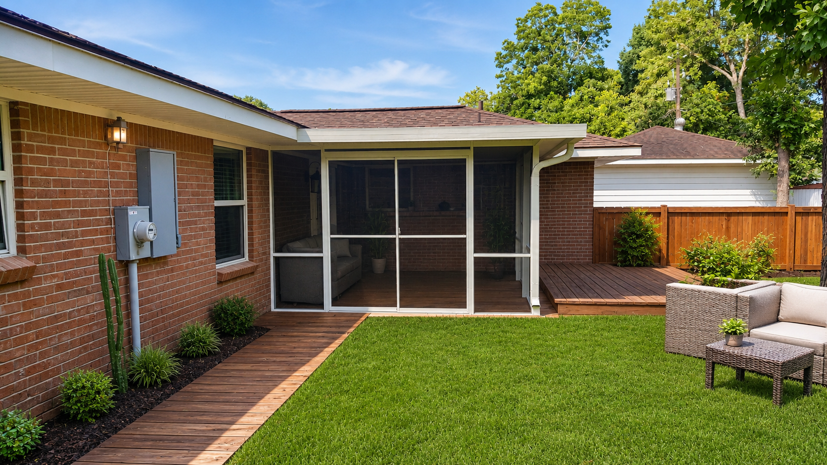Patio cover addition with screen-in planning near Alvin TX