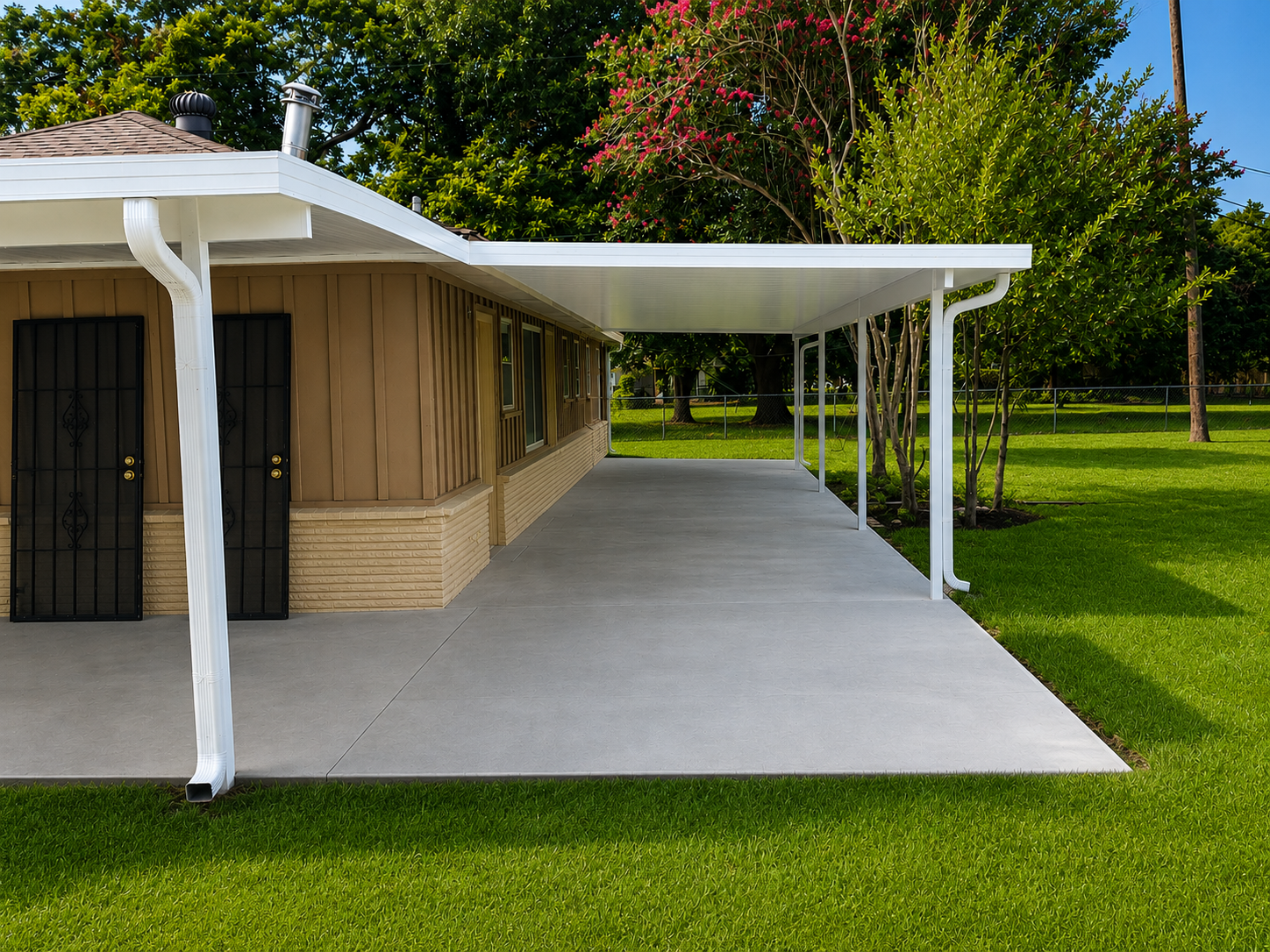Backyard covered patio for everyday use