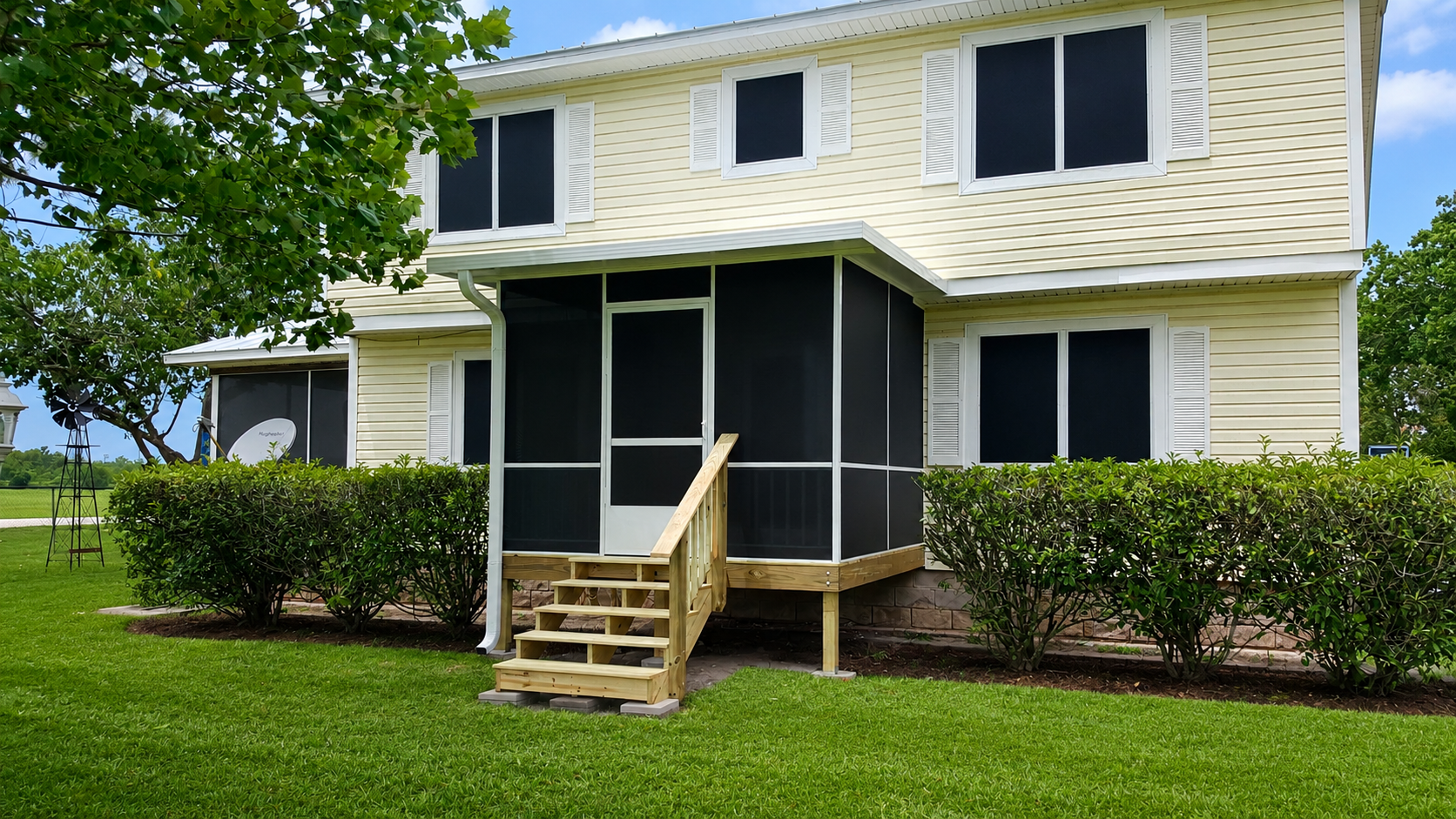 Patio cover extension with screened porch potential in the Pearland area