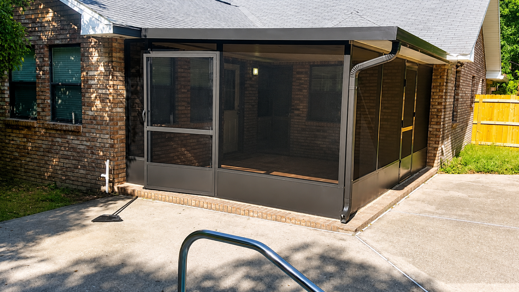 Bronze patio cover with screened porch in League City TX